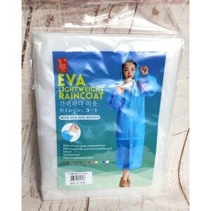 Eva Unisex Clear Heavy Gauge Vinyl Waterproof Raincoat with Attached Hood